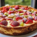 Clafoutis à la rhubarbe et fraises
