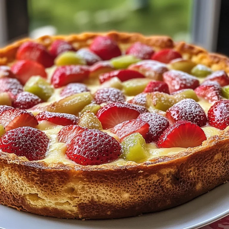 Clafoutis à la rhubarbe et fraises