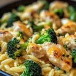 Poulet brocoli orzo au cheddar