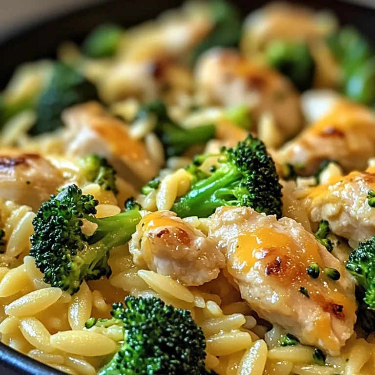 Poulet brocoli orzo au cheddar