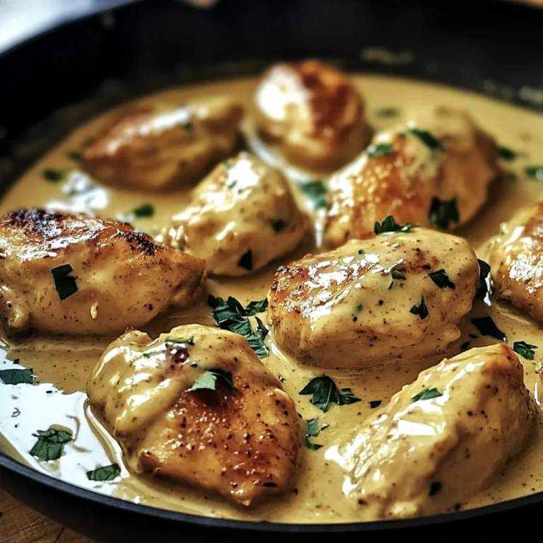 Poulet crémeux à la moutarde et au vinaigre de cidre blanc