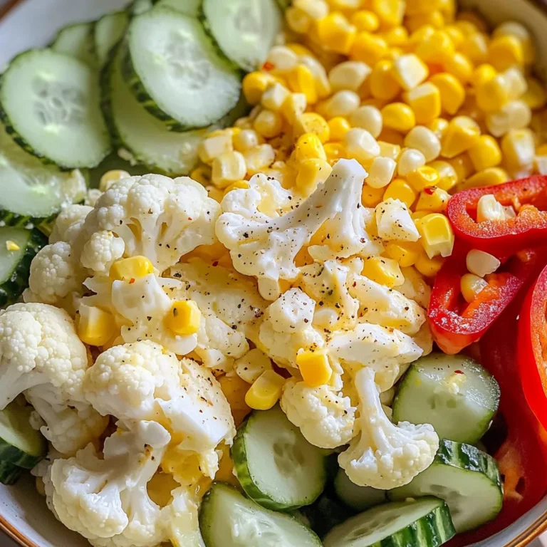 Salade chou-fleur maïs concombre