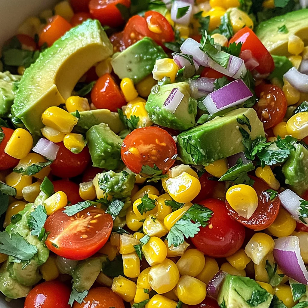 Salade de maïs et avocat