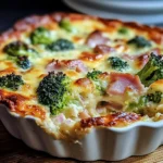 Clafoutis salé brocoli jambon de poulet